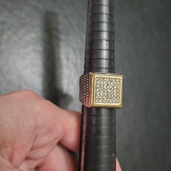 **Final Sale** Two tone square rhinestone ring size 7 - Picture 5 of 8